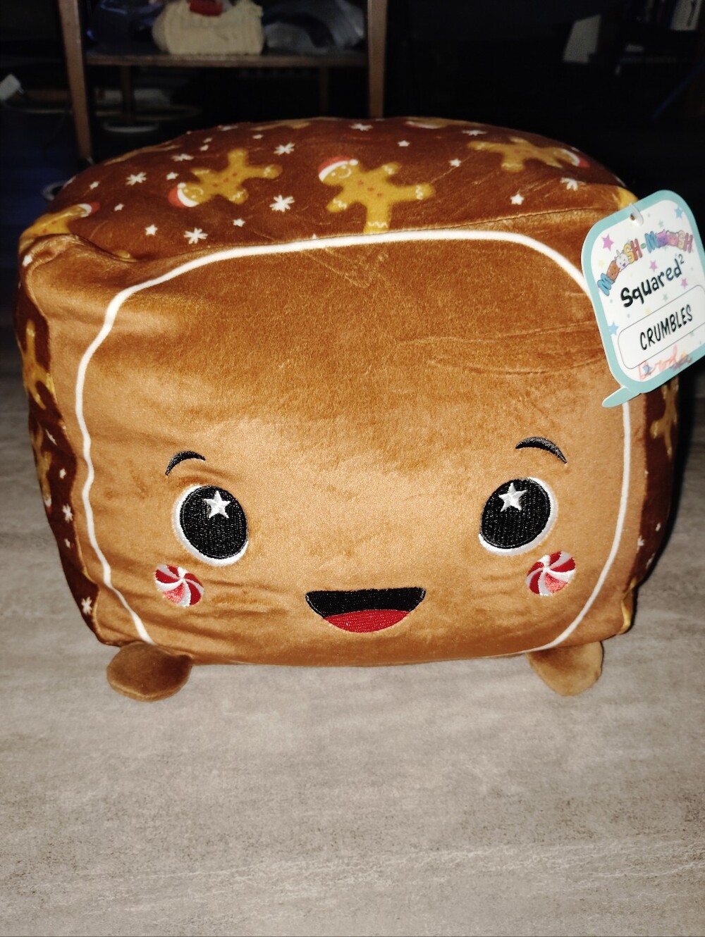 Moosh Moosh Squared² Crumbles Gingerbread Christmas Plush Pillow Stuffed Animal